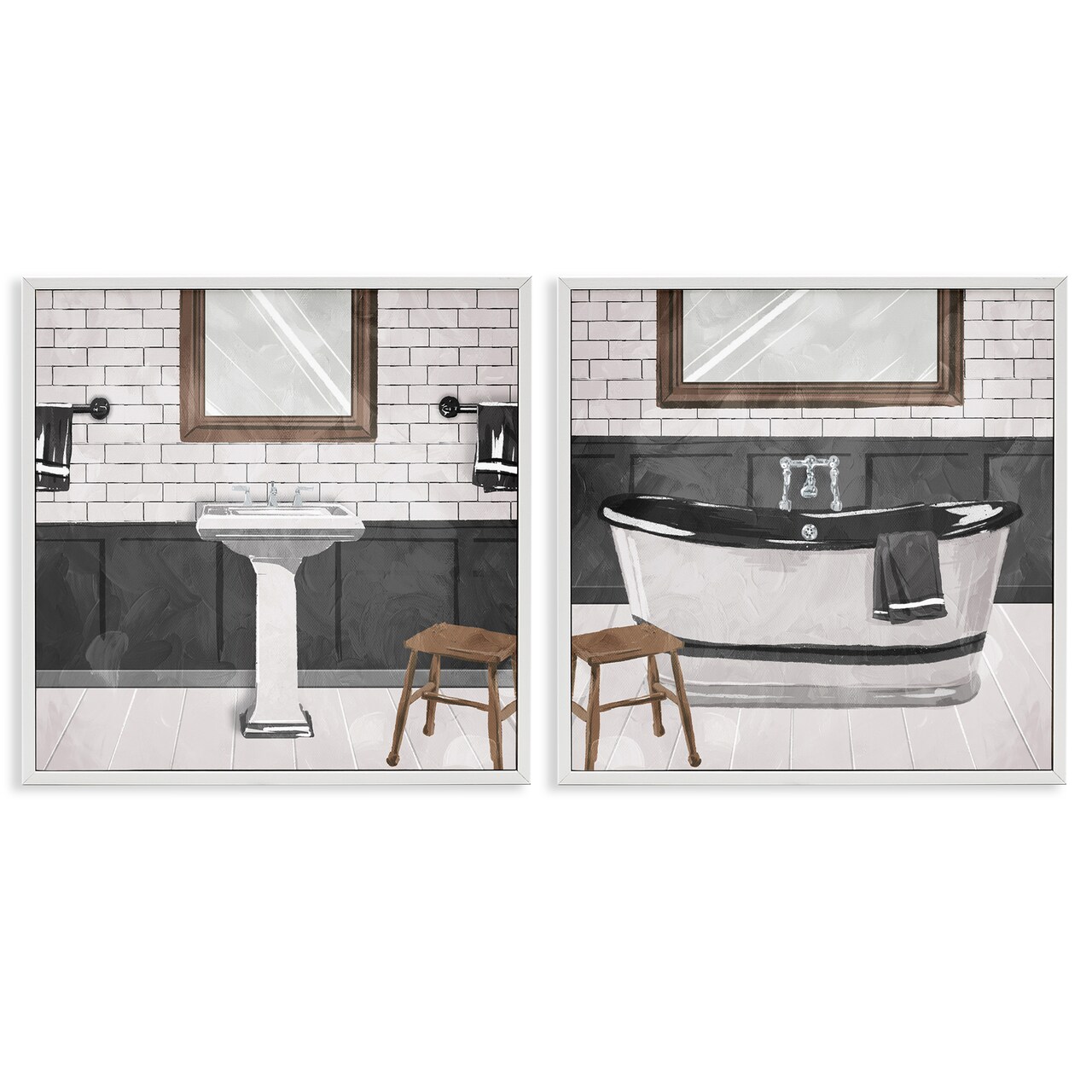 Stupell Industries Modern Country Bathroom Interior Framed Giclee Art